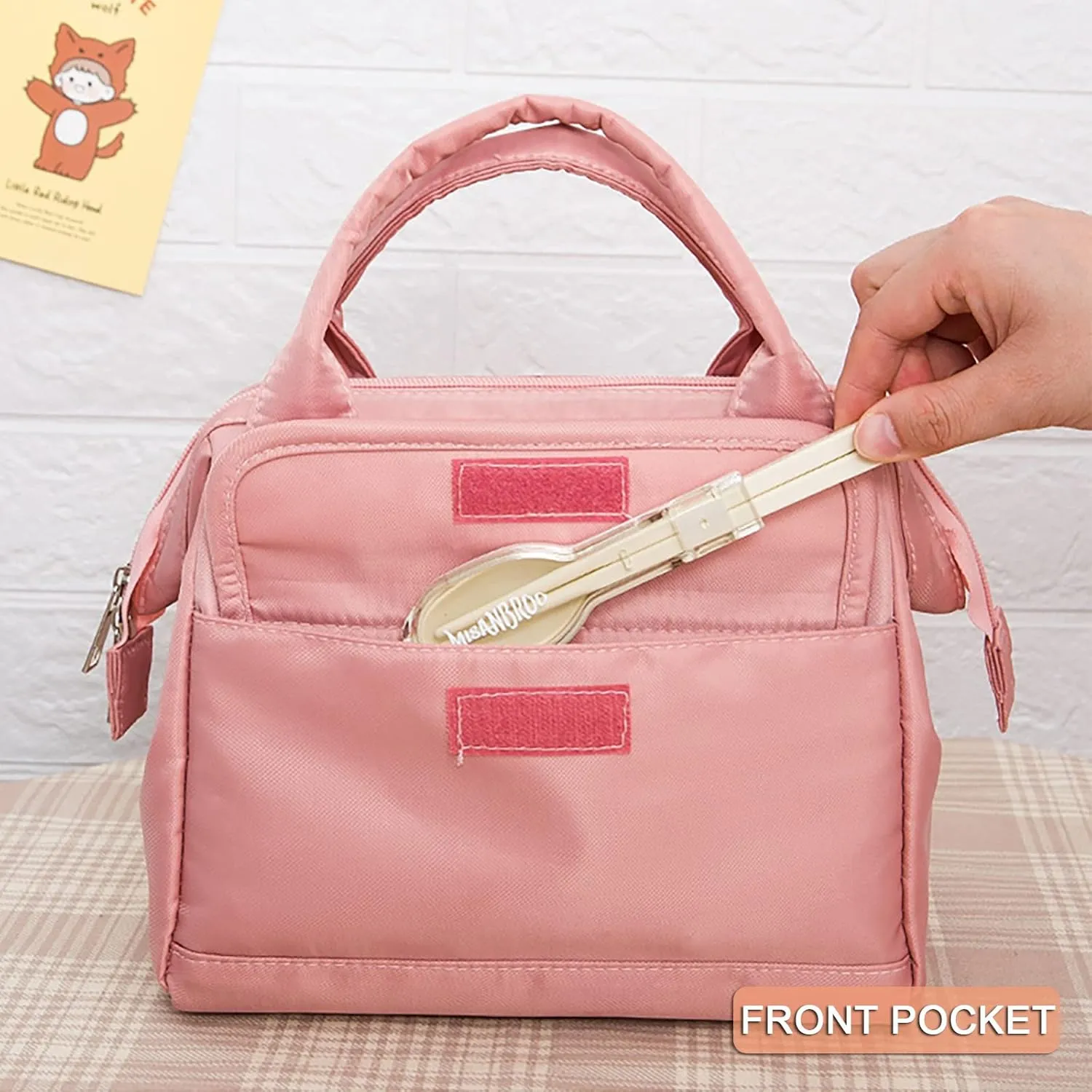 𝗞𝗮𝘄𝗮𝗶𝗶 𝗟𝘂𝗻𝗰𝗵 𝗕𝗮𝗴, Large Picnic Bag, Insulated Bag for Hot or Cold, Reusable Tote Bag, 𝗖𝘂𝘁𝗲 𝗔𝗲𝘀𝘁𝗵𝗲𝘁𝗶𝗰 𝗟𝘂𝗻𝗰𝗵 𝗕𝗮𝗴 for Women, Thermal/Cooler Handbag
