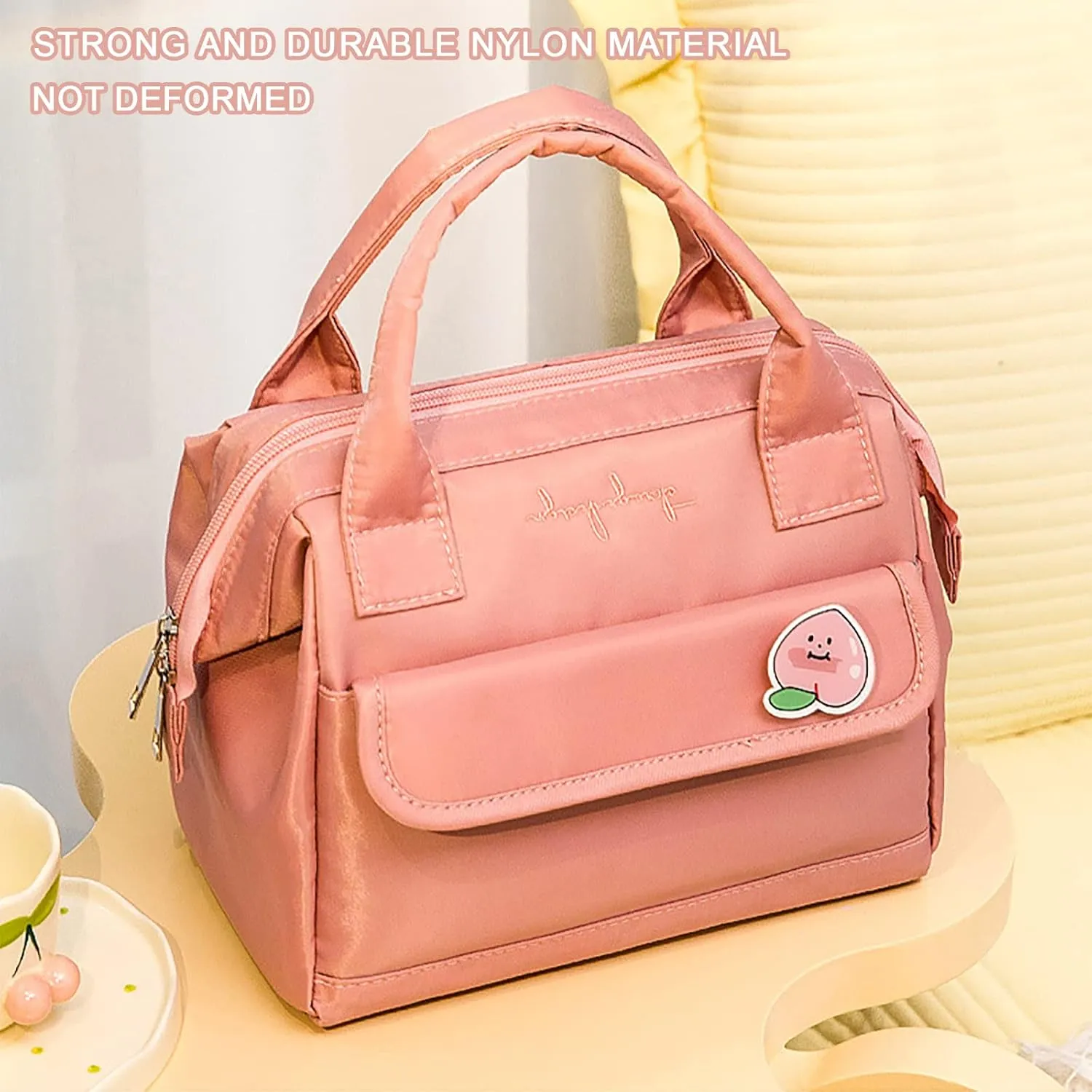 𝗞𝗮𝘄𝗮𝗶𝗶 𝗟𝘂𝗻𝗰𝗵 𝗕𝗮𝗴, Large Picnic Bag, Insulated Bag for Hot or Cold, Reusable Tote Bag, 𝗖𝘂𝘁𝗲 𝗔𝗲𝘀𝘁𝗵𝗲𝘁𝗶𝗰 𝗟𝘂𝗻𝗰𝗵 𝗕𝗮𝗴 for Women, Thermal/Cooler Handbag