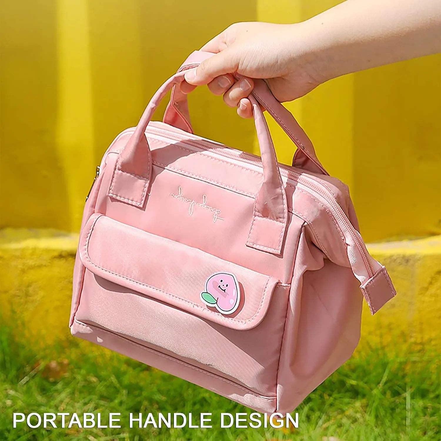 𝗞𝗮𝘄𝗮𝗶𝗶 𝗟𝘂𝗻𝗰𝗵 𝗕𝗮𝗴, Large Picnic Bag, Insulated Bag for Hot or Cold, Reusable Tote Bag, 𝗖𝘂𝘁𝗲 𝗔𝗲𝘀𝘁𝗵𝗲𝘁𝗶𝗰 𝗟𝘂𝗻𝗰𝗵 𝗕𝗮𝗴 for Women, Thermal/Cooler Handbag