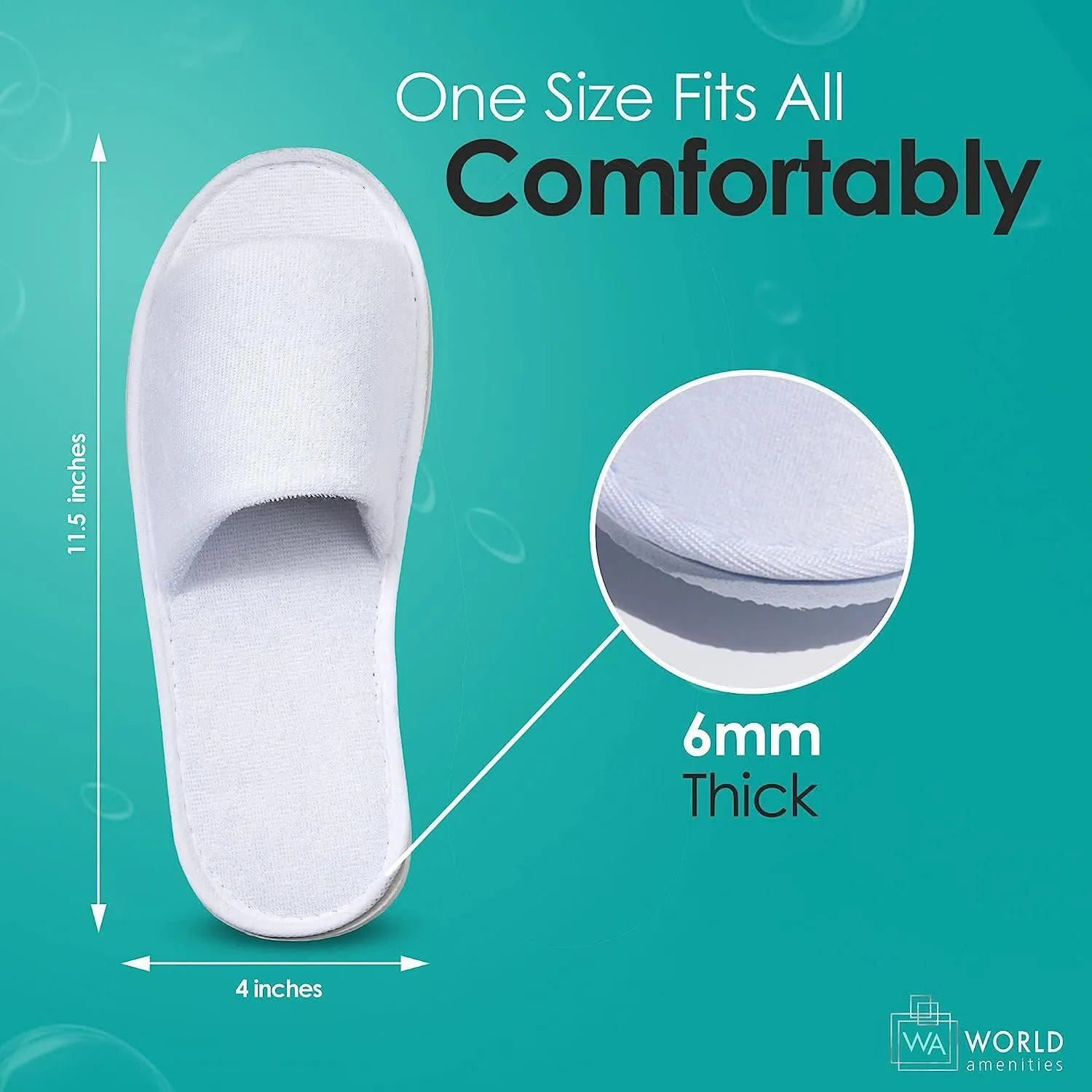 | Premium Spa Slippers Bulk Unisex | Open Toe, Individually Wrapped | Hotel Slippers Travel Amenities Ultra Soft, Disposable Guest Slippers
