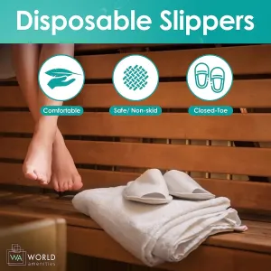 | Premium Spa Slippers Bulk Unisex | Open Toe, Individually Wrapped | Hotel Slippers Travel Amenities Ultra Soft, Disposable Guest Slippers