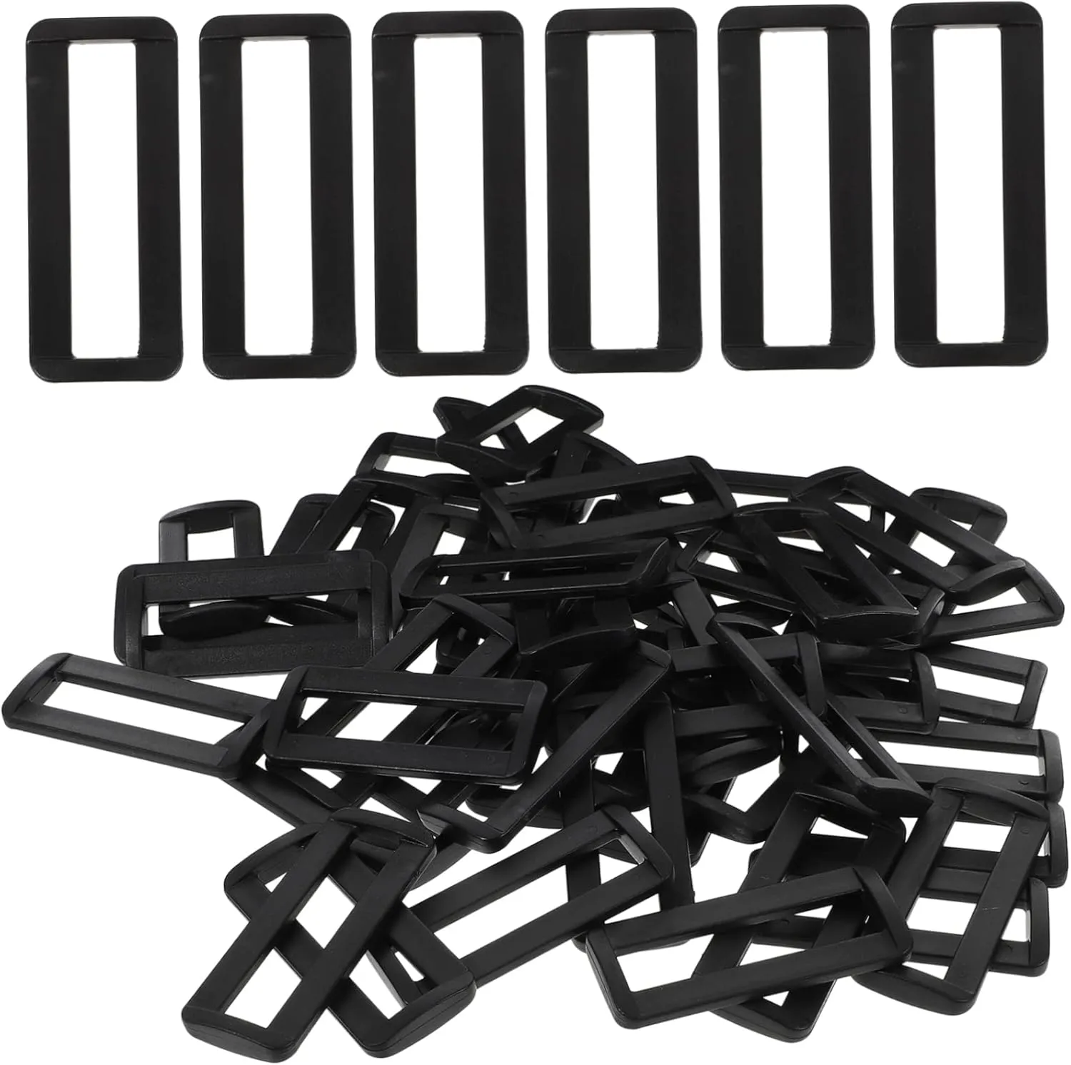 100Pcs Adjustable Rectangle Belt Buckles for Shoulder Bags Versatile Webbing Strap Replacement Smooth Finish for Easy Installation for Luggage and DIY Projects