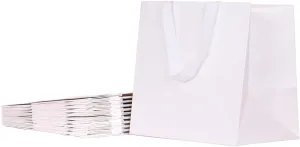10pcs 11.8x9x11.8" (8) Square Large Size, White Wide-bottom Gift Bags, Sturdy Durable Paper Bags for Flower Lunch Cake Box