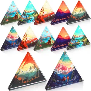 12 Pcs Mountain Shelf Decor Acrylic Adventure Travel Mountain Sign Party Decoration Inspirational Rustic Farmhouse Nature Lovers Gifts for Home Bedroom Office Desk Decor