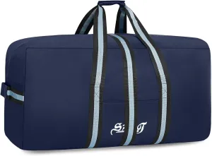 120L Extra Large Duffle Bag for Airline and Travel | Luggage Duffel Bag for Men Women | Oversized Camping Storage | Foldable Big Weekend Overnight, Moving, Checked Carry On Bag (Blue)