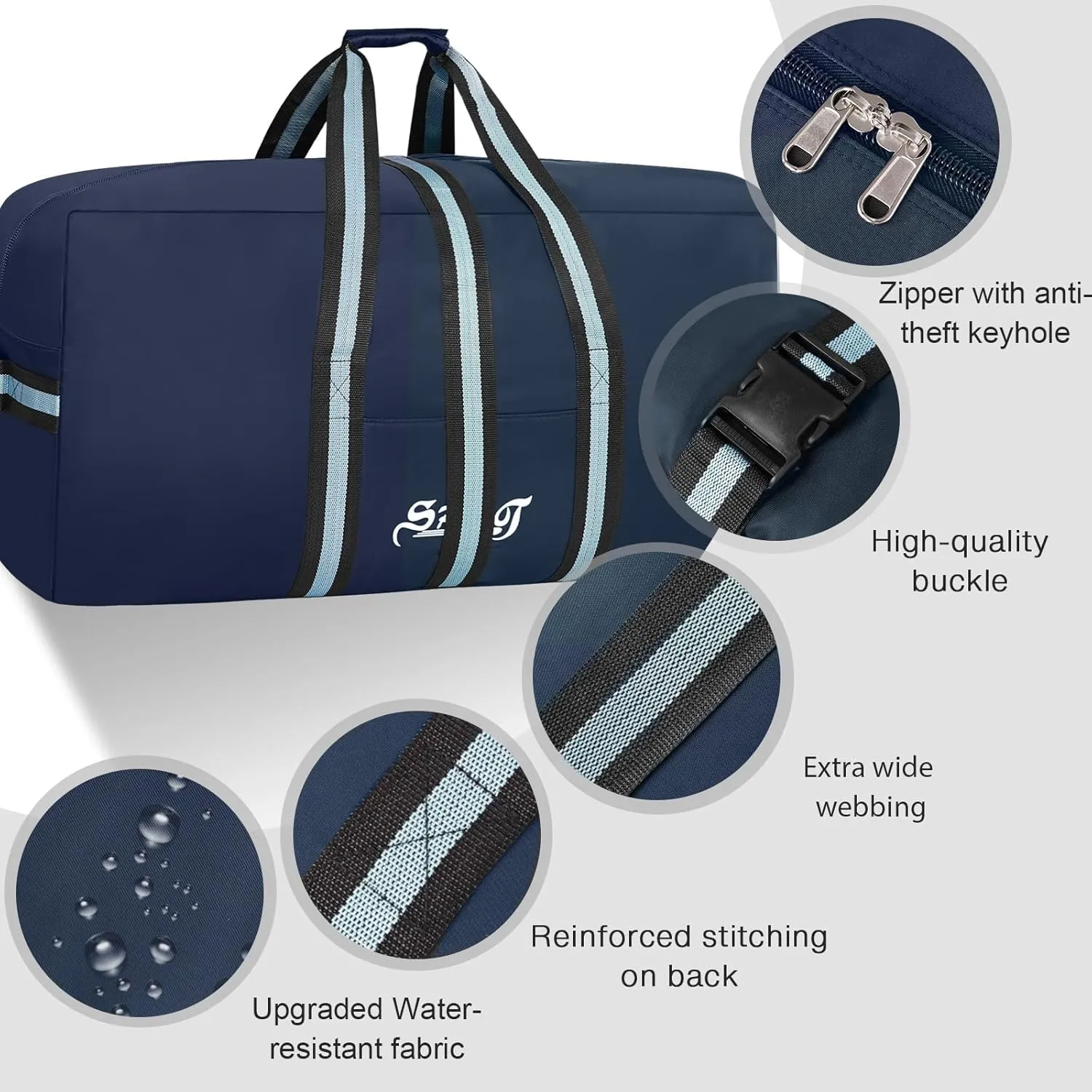120L Extra Large Duffle Bag for Airline and Travel | Luggage Duffel Bag for Men Women | Oversized Camping Storage | Foldable Big Weekend Overnight, Moving, Checked Carry On Bag (Blue)