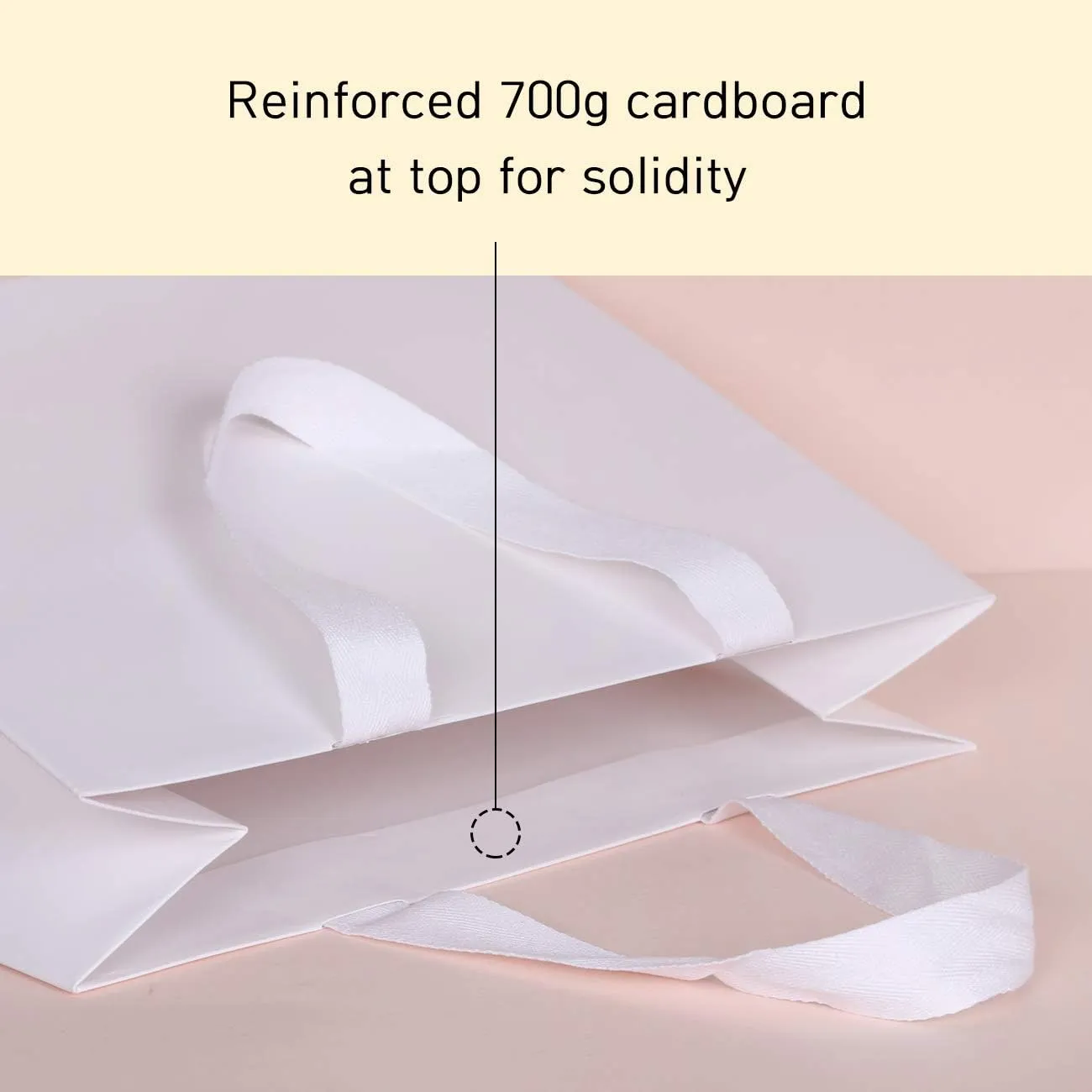 12pcs 9x7.9x9" (7) Square Medium Size, White Wide-bottom Gift Bags, Sturdy Durable Paper Bags for Flower Lunch Cake Box