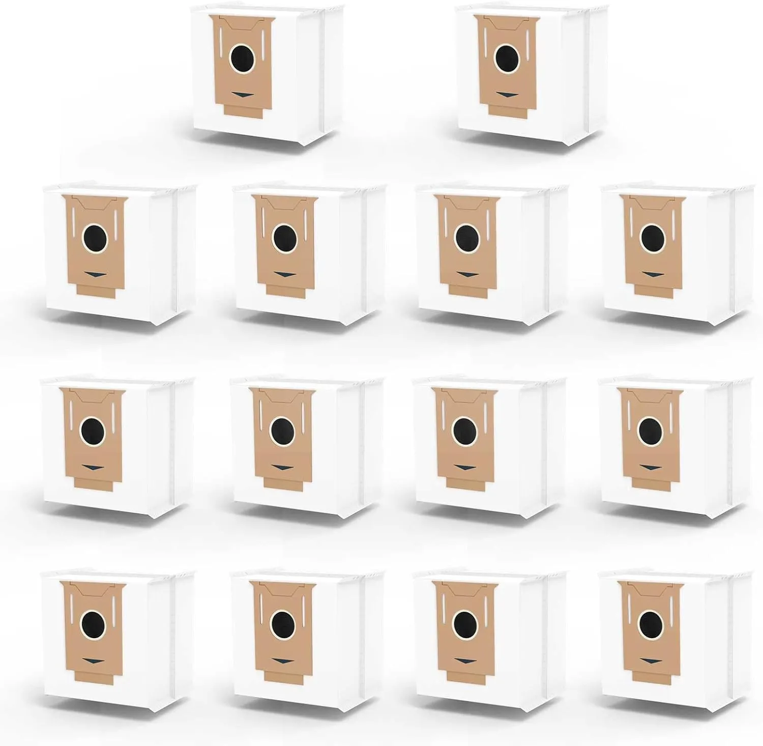14 Pack T8 bags Compatible with Ecovacs Deebot Ozmo T8/T8  T8 AIVI, N8 Pro Plus/N8 Pro, DX93, DDX96 Vacuum Cleaner, Fit Yeedi Vac Station 2.5L Auto-Empty Station Garbage Collection.