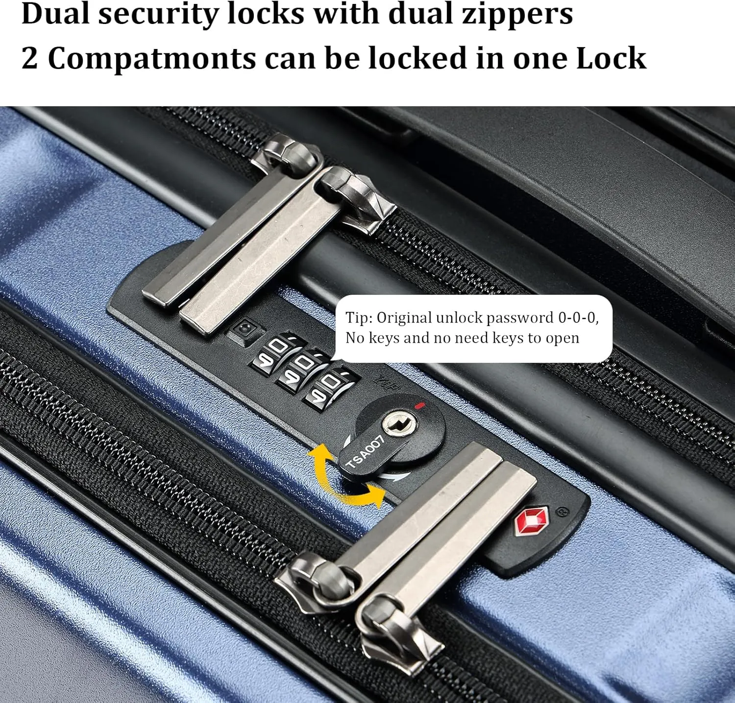 16" Carry On Briefcase Luggage with 2 Laptop Compartments, Lightweight Hardshell Suitcase with Spinner Silent Wheels, for Commute Work Business Trip, Dark Blue