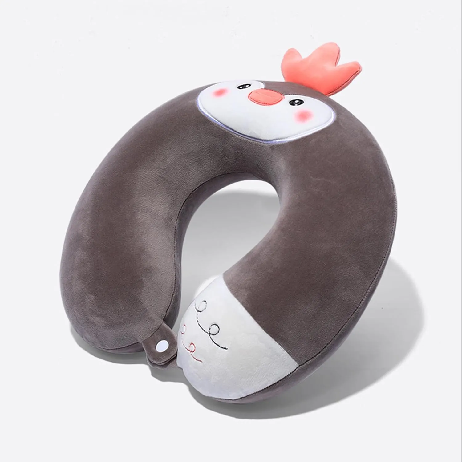 2-in-1 Travel Pillow for Kids Adult Cute Neck Pillow for Traveling Foam Particles Airplane Pillow Sleep U-Shaped Animal Flight Pillow Head Rest Neck Support for Cars Long Flights (Penguin