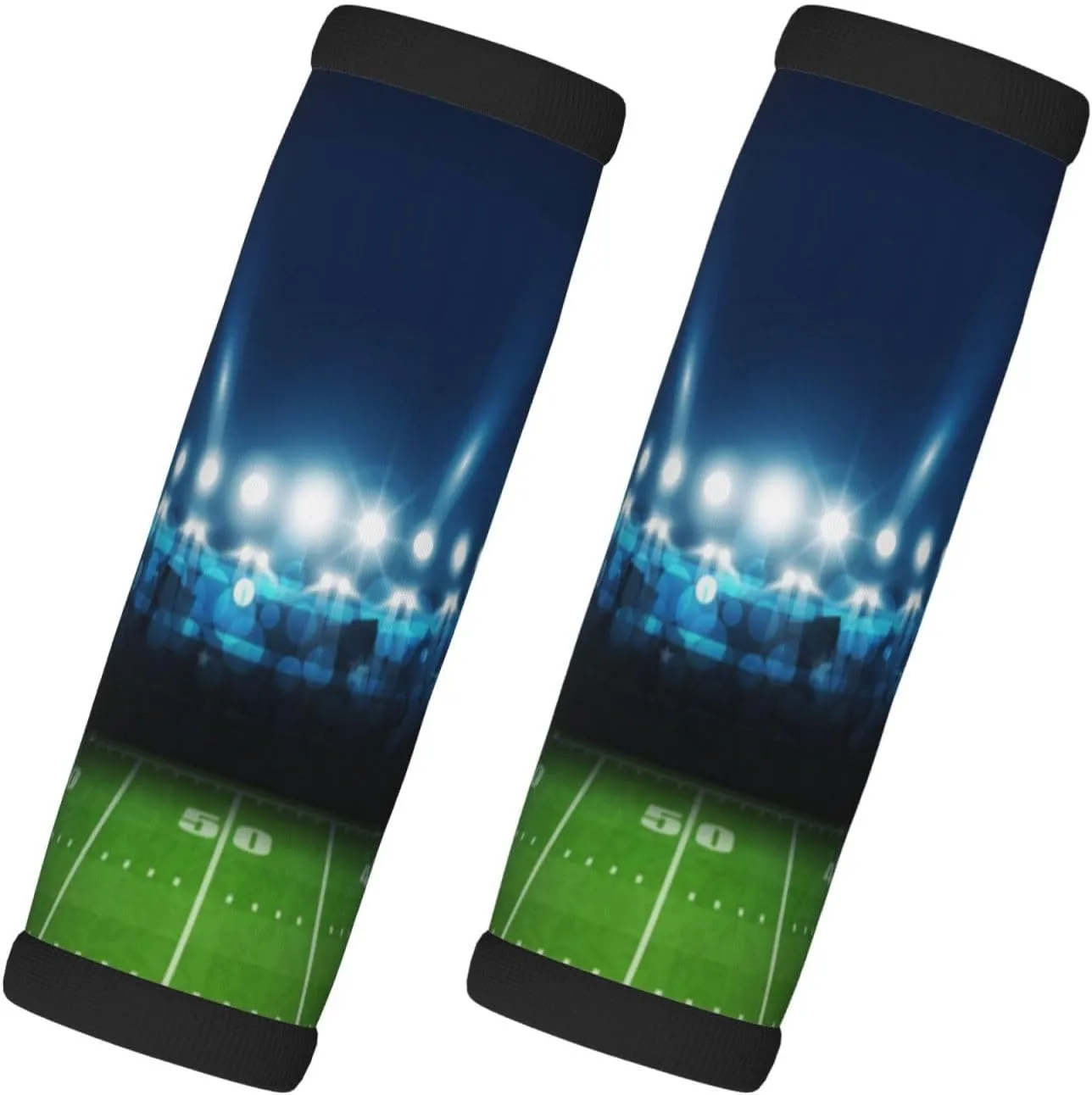 2-Pack American-Football-Arena-Field Neoprene Luggage Handle Wraps,Travel Accessories for Suitcases,Bags