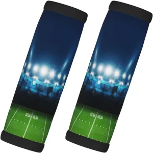 2-Pack American-Football-Arena-Field Neoprene Luggage Handle Wraps,Travel Accessories for Suitcases,Bags