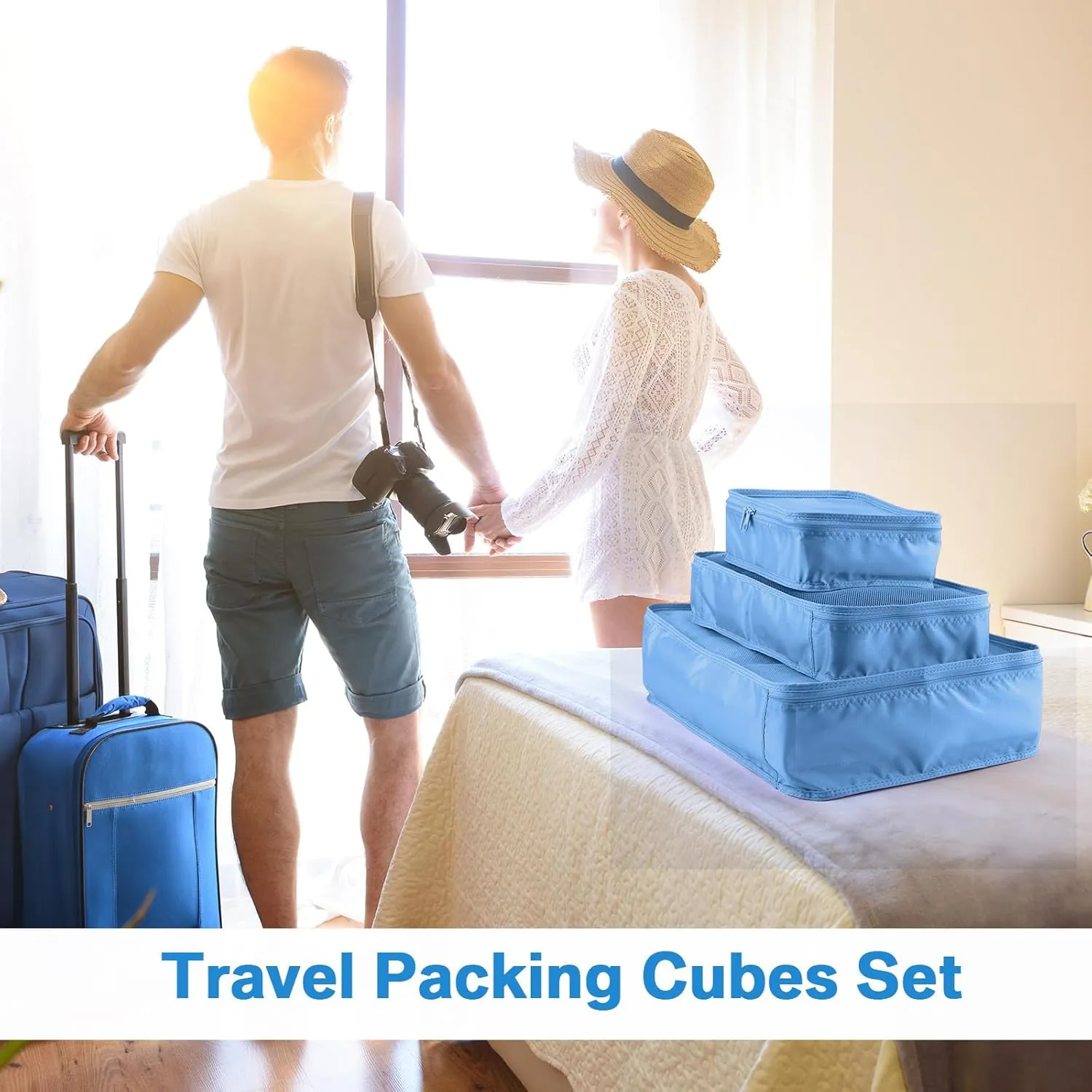 2 Packs 6 Set Travel Packing Cubes Luggage Organizer Set Lightweight Suitcase Organizer Bags with Shoe Bag Travel Packing Organizers for Clothes Cosmetic Toiletries Travel Accessories