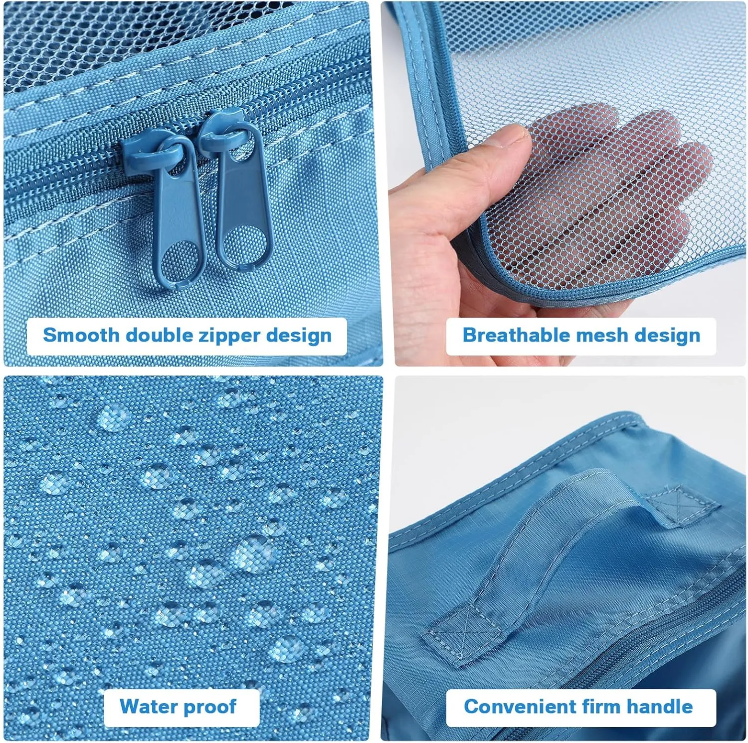 2 Packs 6 Set Travel Packing Cubes Luggage Organizer Set Lightweight Suitcase Organizer Bags with Shoe Bag Travel Packing Organizers for Clothes Cosmetic Toiletries Travel Accessories