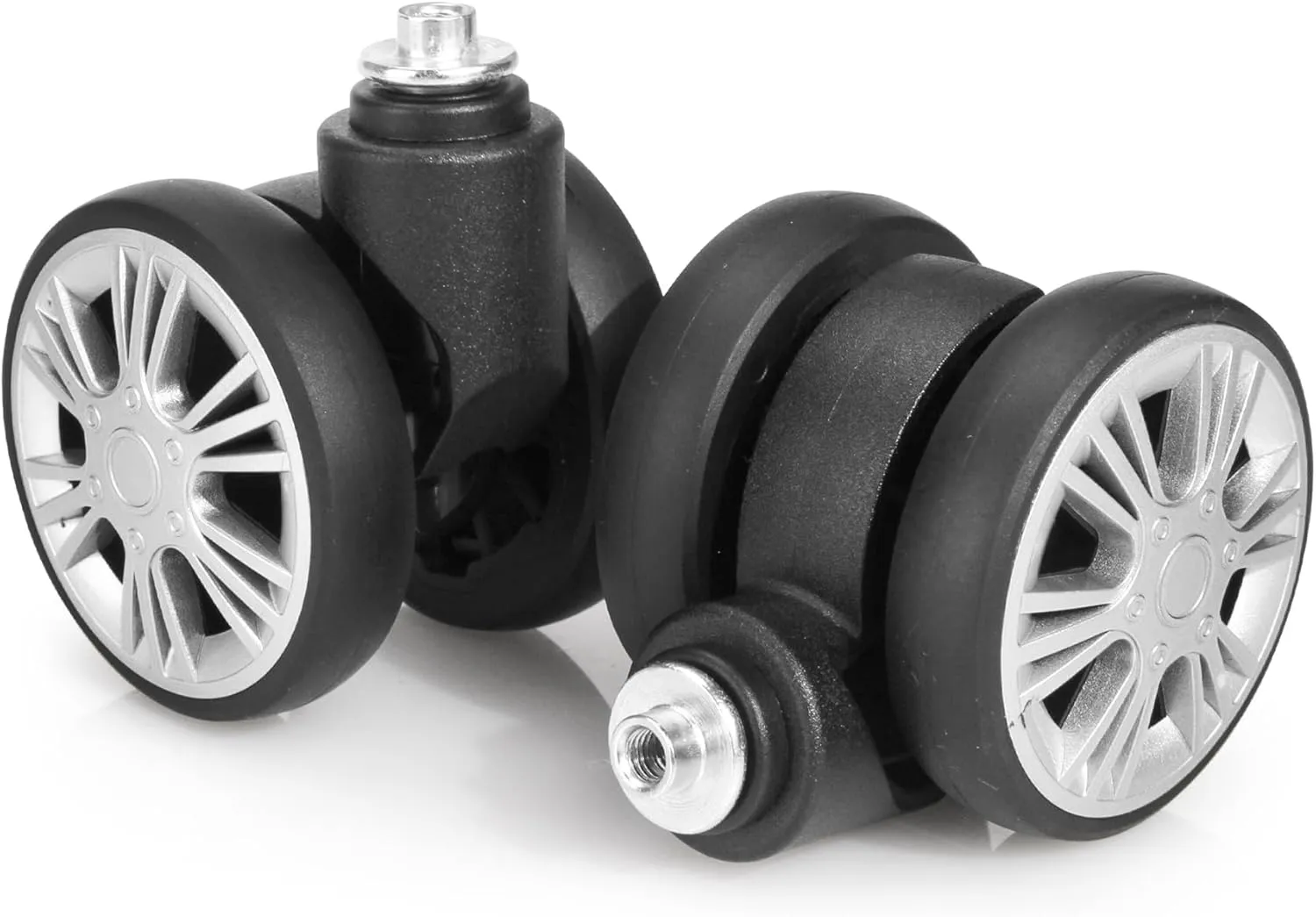 2-Pcs Luggage Wheel Replacement, Suitcase Wheels Plastic for DIY Repair, Spinner Wheels Mute 360 Degree Rotation, LN52, Grey
