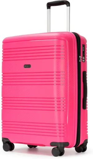20 inch Carry On Luggage 22x14x9 Airline Approved PP Expandable Hard Shell Suitcase with Spinner Wheels Tsa Lock, Dark Pink