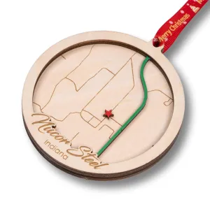 2024 Personalized Nucor Steel, Indiana Christmas Ornament Map, 3D Rustic Ornament Multi 4-Layer, Handmade Wooden Travel Souvenir City, Keepsake Gift for Tree Decor, Hostess Gift - 4.5” x 4”