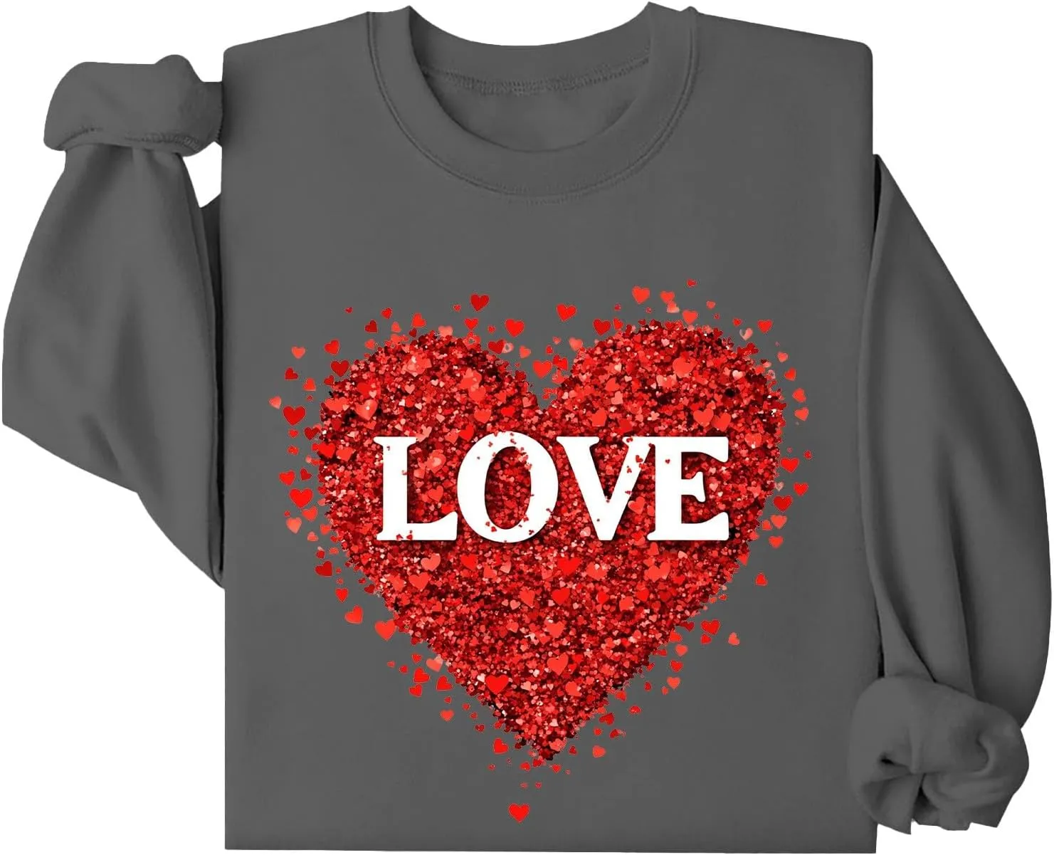 2025 Sweatshirt for Women Trendy Long Sleeve Heart Printed Tops Going Out Beach Playing Casual Blouses