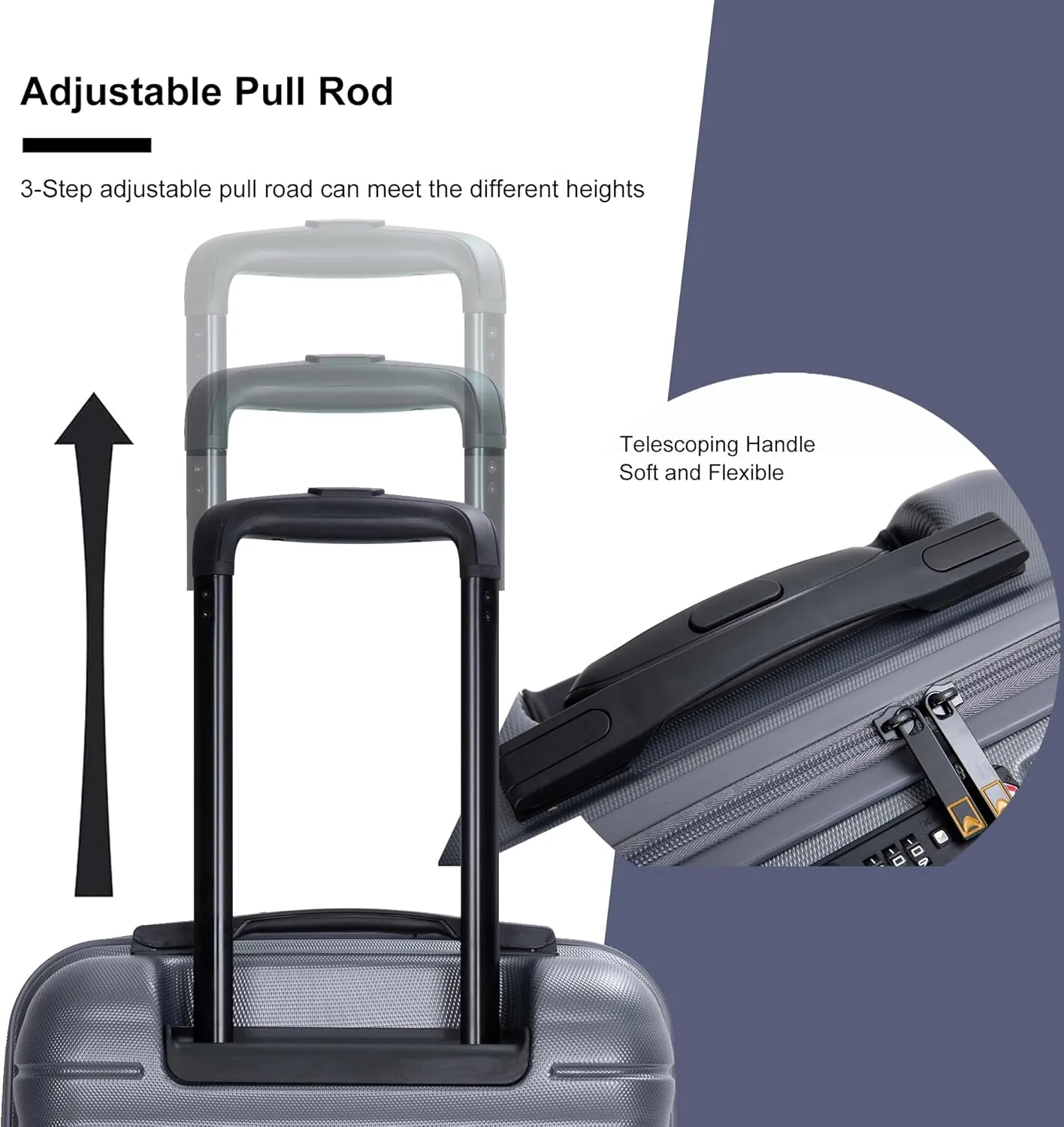 20" Carry On Luggage Airline Approved Carry On Suitcase With TSA Approved Carry On Luggage With Wheels Carry on Bag Hard Shell Suitcases, Dark Grey