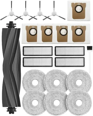 21 PCS Replacement Part for Dreame L10 Ultra /L10s ultra /L10s pro/ L10s Pro Gen 2/ L10 prime; Xiaomi X10 / X20  Vacuum Cleaner,1Rubber Main Brush,6Mop Pads, 5Dust Bag,4Filters