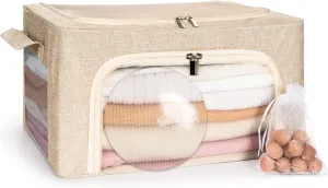 22L Cashmere Sweater Storage Bag with Natural Cedar Balls | BREATHABLE Cashmere Storage Bag Friendly for Knitwear Merino Wool/Knit Sweater for Closet Shelf Wool Clothes Garment Organizer Pouch