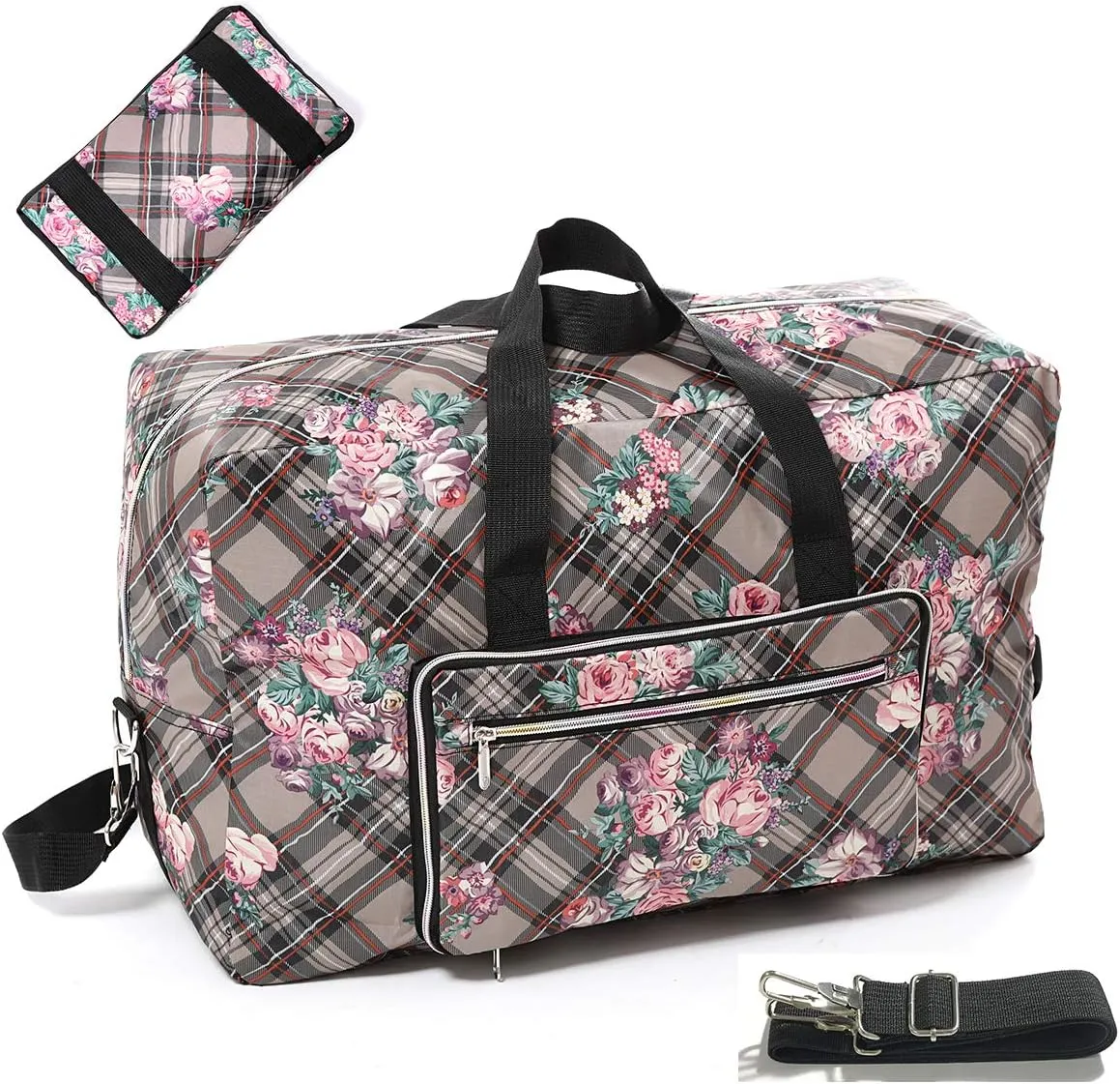 22" Foldable Large Travel Duffel Duffle Bag Sports Gym Tote Bag For Women Overnight Carryon Weekend Bag Shoulder Bag Water Resistant