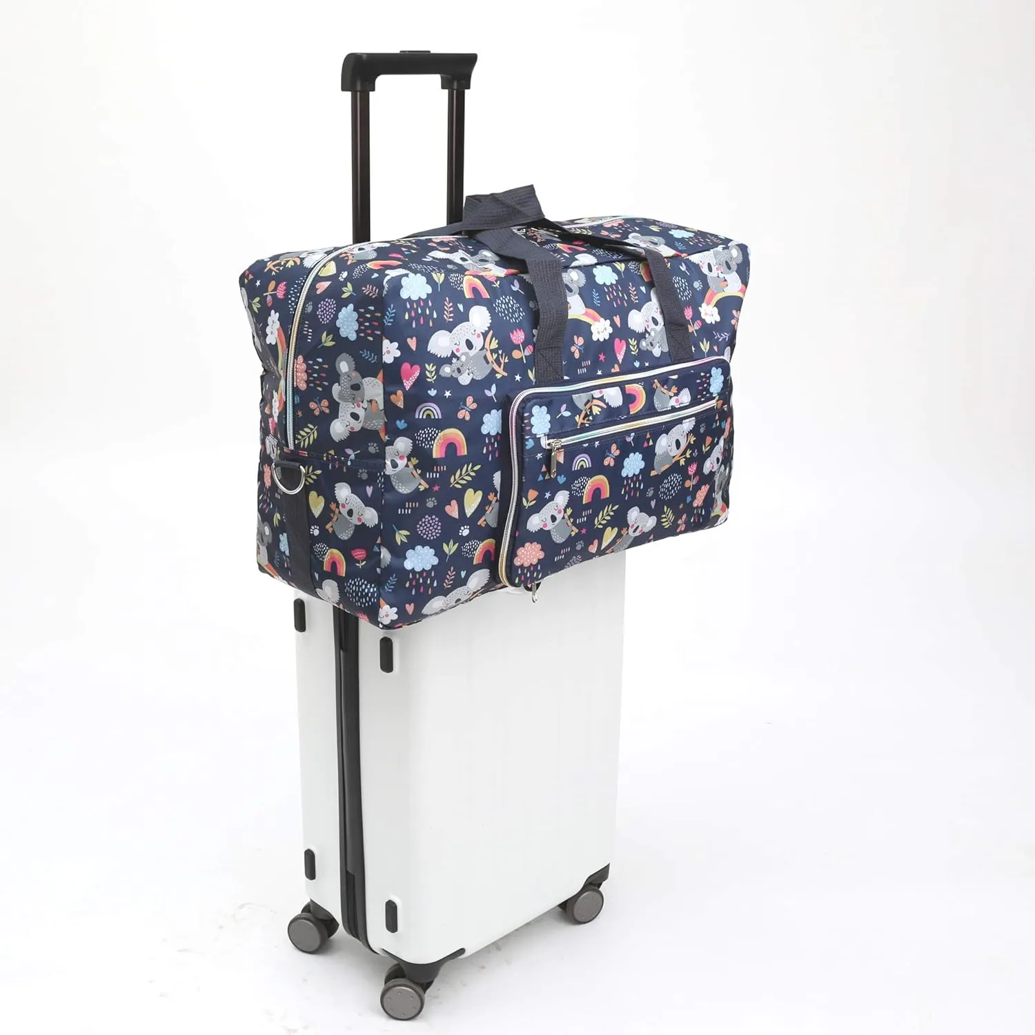 22" Foldable Large Travel Duffel Duffle Bag Sports Gym Tote Bag For Women Overnight Carryon Weekend Bag Shoulder Bag Water Resistant