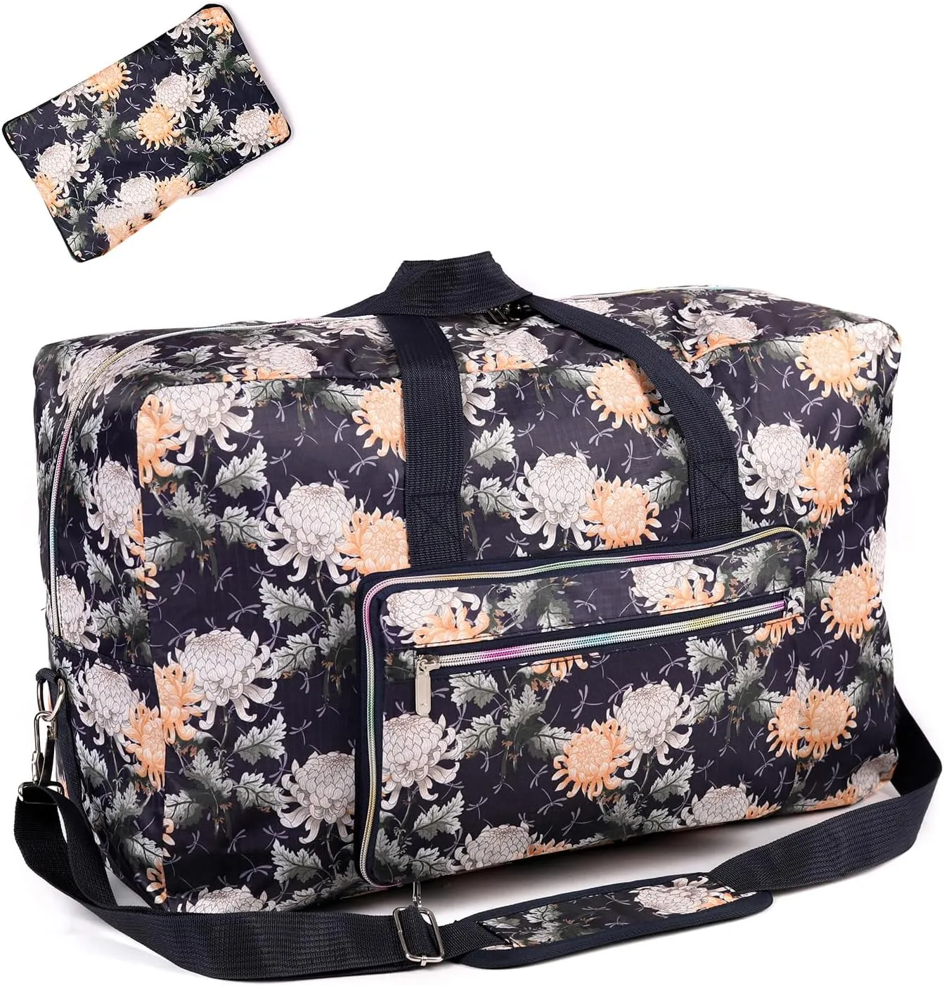 22" Foldable Large Travel Duffel Duffle Bag Sports Gym Tote Bag For Women Overnight Carryon Weekend Bag Shoulder Bag Water Resistant