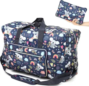 22" Foldable Large Travel Duffel Duffle Bag Sports Gym Tote Bag For Women Overnight Carryon Weekend Bag Shoulder Bag Water Resistant