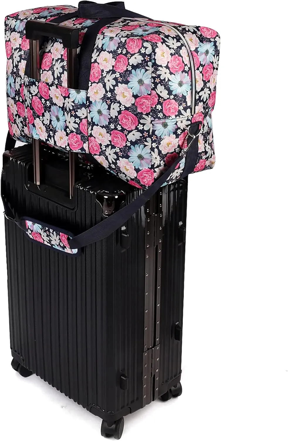 22" Foldable Large Travel Duffel Duffle Bag Sports Gym Tote Bag For Women Overnight Carryon Weekend Bag Shoulder Bag Water Resistant