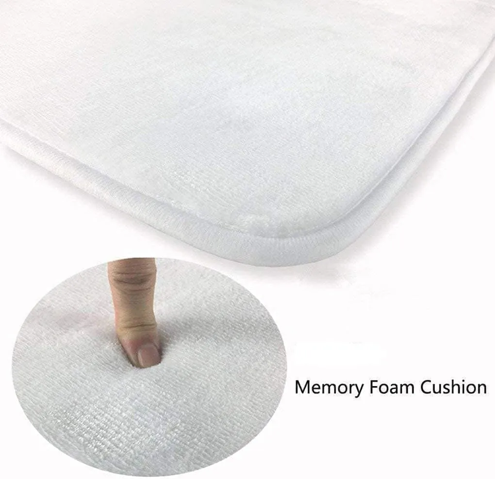 2PCS Happy Fall Camper Bath Mat Rustic Autumn Pumpkin Tree Mountain Adventure Tent Camping Travel Trailer Bathroom Rug Microfiber Memory Foam Shower Mat Kitchen Bath Floor Rugs