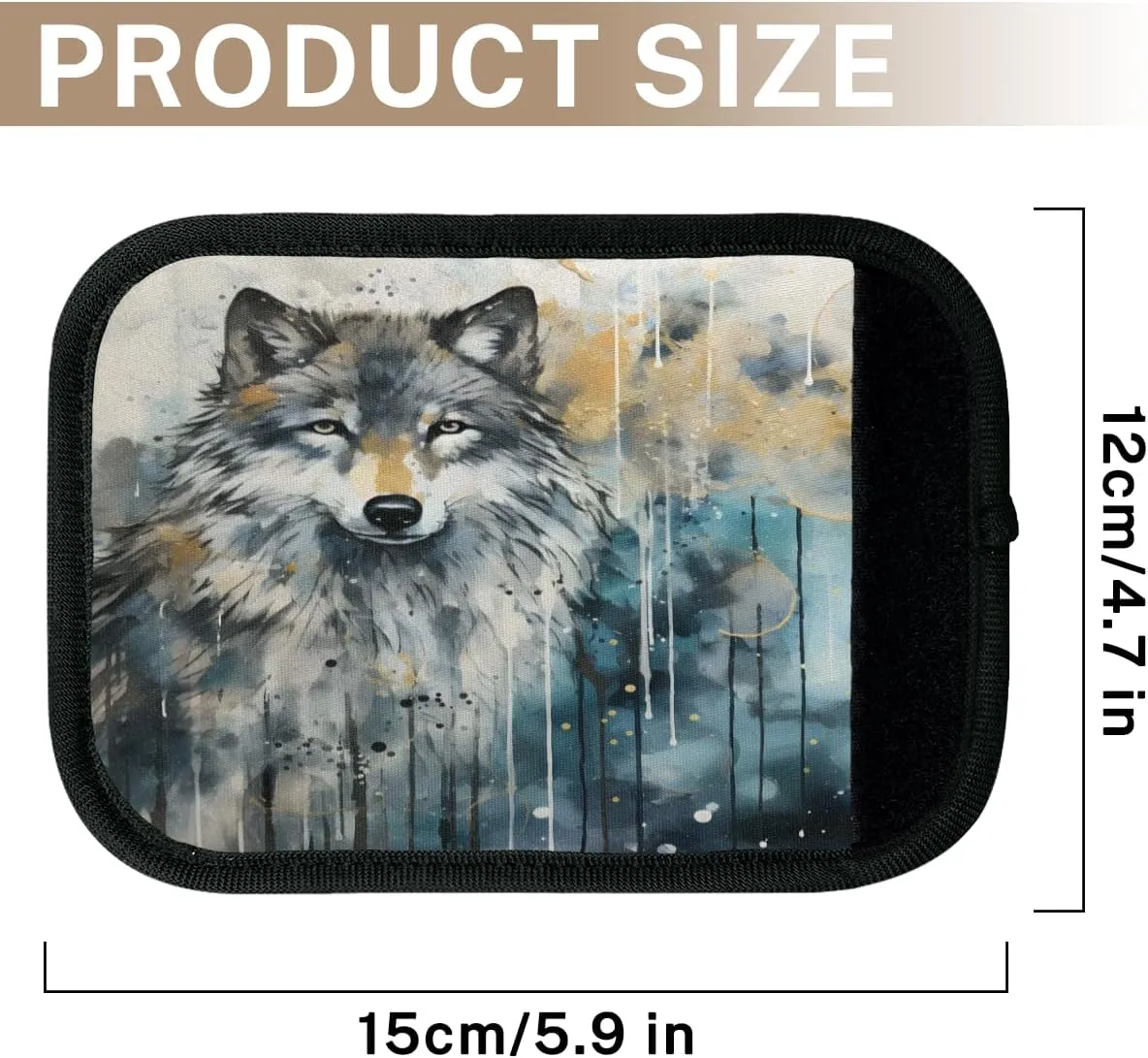 2Pcs Luggage Handle Wrap for Suitcase, Wolf Wildlife Luggage Identifiers Travel Bag Wraps Suitcase Handle Protection Sleeve Cover