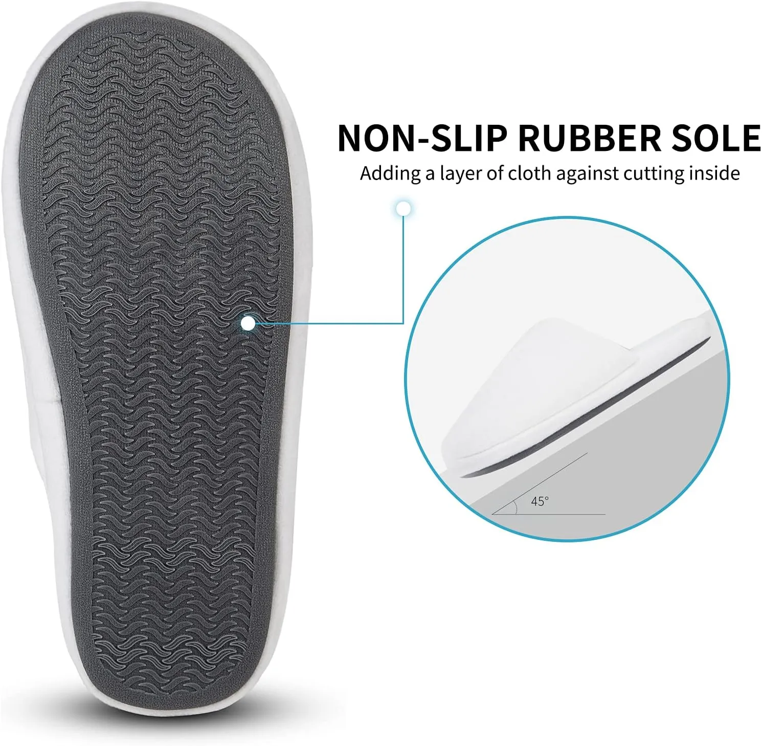 3-Pair Luxury Spa Slippers - Cotton Memory Foam Non-slip Closed Toe Washable Slippers for Hotel,Guest,Travel,Bride,Women and Men