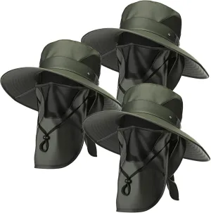 3 Pcs Oversize Sun Hat with Face and Neck XL Sun Hats for Men UPF 50  Wide Brim Cap for Hiking Fishing Garden
