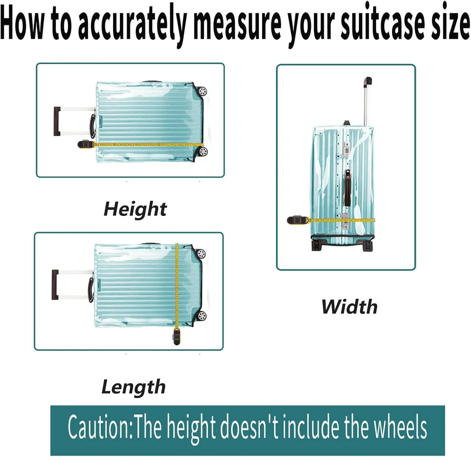 3 PCS Thicken Clear PVC Luggage Cover Protectors for TSA Approved 20" 24" 28" suitcase covers for luggage,Waterproof Dustproof Anti-scratch Travel Suitcase Cover Set