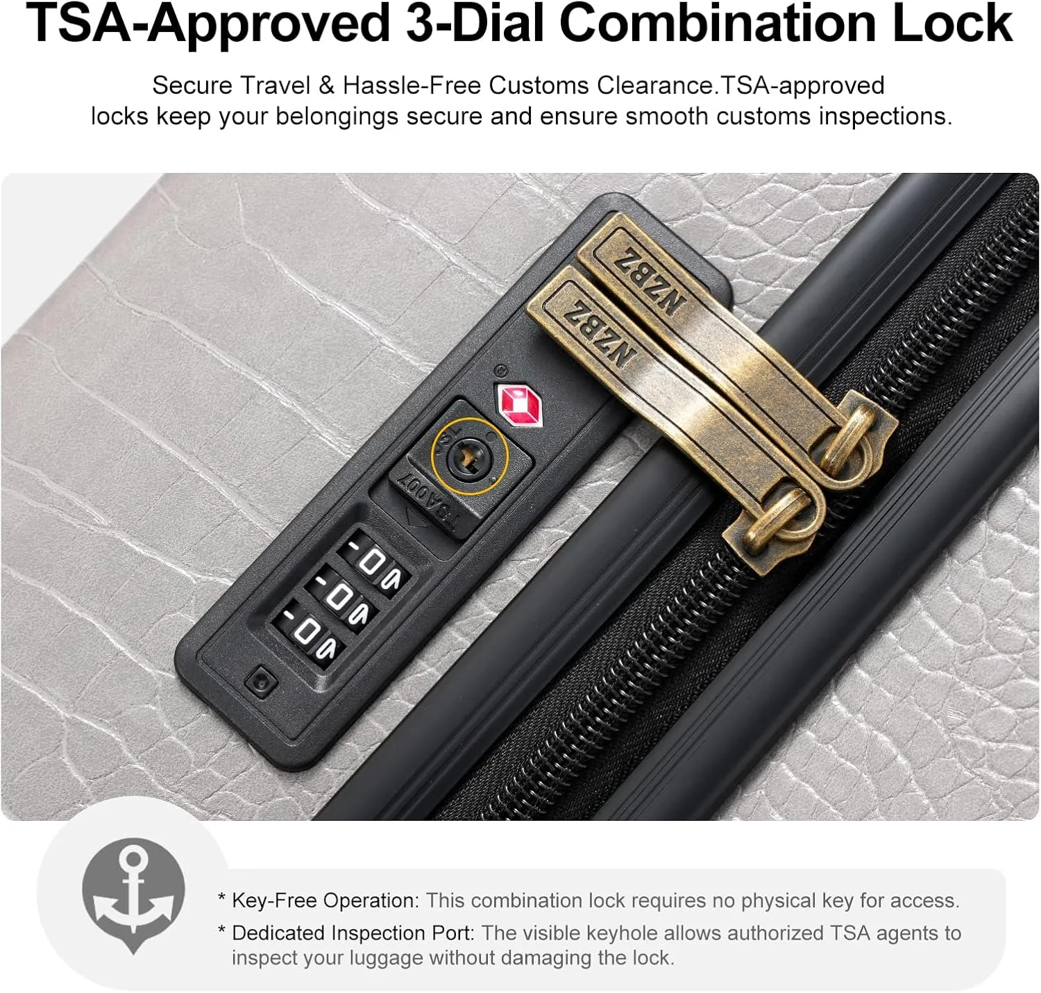 3 Piece Large Capacity Hardside Suitcase Set with TSA Lock,Luxury Vintage Style Maletas De Viaje, for Men And Women Carry On Luggage Set, Grey