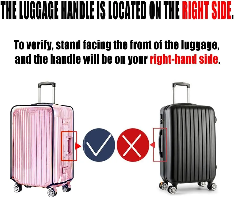 30 Inch Clear PVC Luggage Cover, 0.2mm Thick Lightweight Waterproof, Dustproof, Anti-Scratch Suitcase Cover, Luggage Covers for Suitcase TSA Approved, Fits 30"-31" Wheeled Luggage
