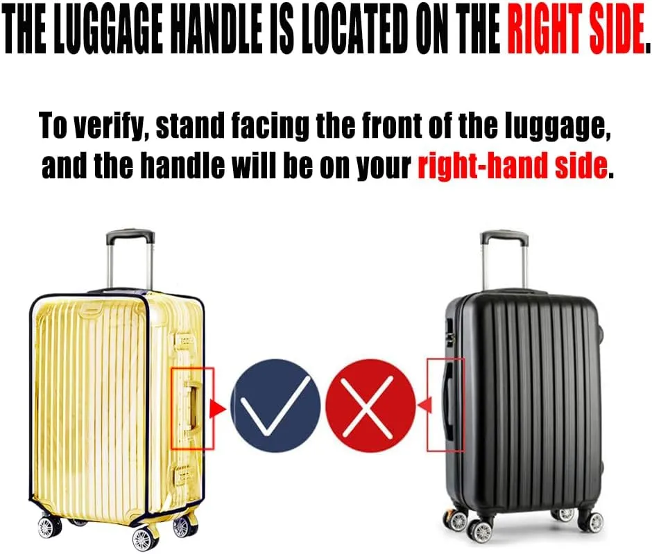 30 Inch Clear PVC Luggage Cover, 0.2mm Thick Lightweight Waterproof, Dustproof, Anti-Scratch Suitcase Cover, Luggage Covers for Suitcase TSA Approved, Fits 30"-31" Wheeled Luggage