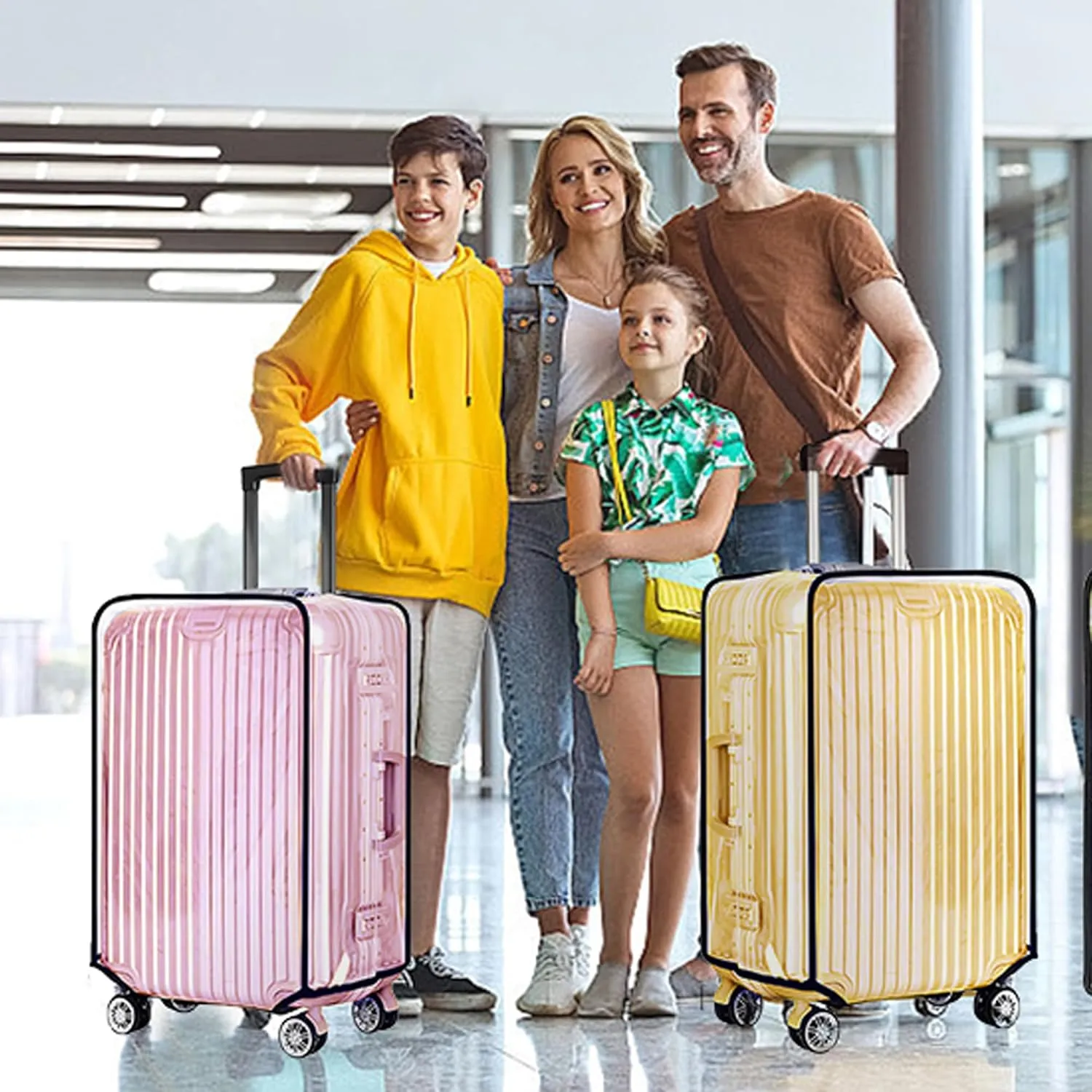 30 Inch Clear PVC Luggage Cover, 0.2mm Thick Lightweight Waterproof, Dustproof, Anti-Scratch Suitcase Cover, Luggage Covers for Suitcase TSA Approved, Fits 30"-31" Wheeled Luggage