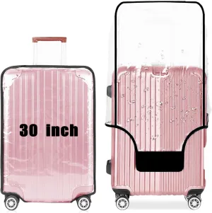 30 Inch Clear PVC Luggage Cover, 0.2mm Thick Lightweight Waterproof, Dustproof, Anti-Scratch Suitcase Cover, Luggage Covers for Suitcase TSA Approved, Fits 30"-31" Wheeled Luggage