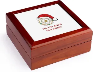 3dRose, Wa Tha Born In A Barn, Jewelry Box 5.5x5.5 inch with 4 inch tile