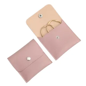 40pcs PU Leather Small Bags for Jewelry 8 x 8cm Snap Button Jewelry Packaging Bag Dark Pink Luxury Small Favor Bags Jewelry Gift Bags for Earrings Necklaces Bracelet Ring