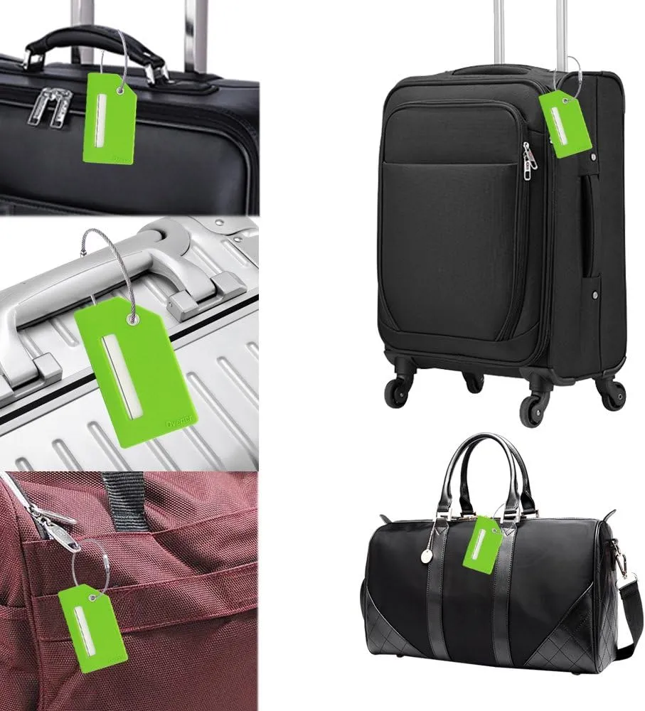 5Pack Silicone Luggage Tag with Name ID Card Perfect to Quickly Spot Luggage Suitcase by Ovener