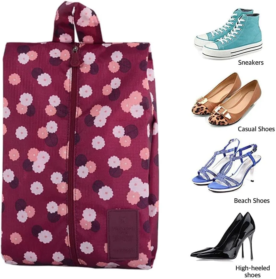 6 Pack Travel Shoe Bags for Women Packing Washable Shoe Travel Bags for High Heels and Boots Daisy Shoes Storage Bags with Zipper for Sneakers and Gym
