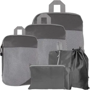 6 Set Compression Packing Cubes for Travel, Lightweight Luggage Organizers, Waterproof & Tear-Resistant, Expandable Travel Organizers Bag Set for Suitcase