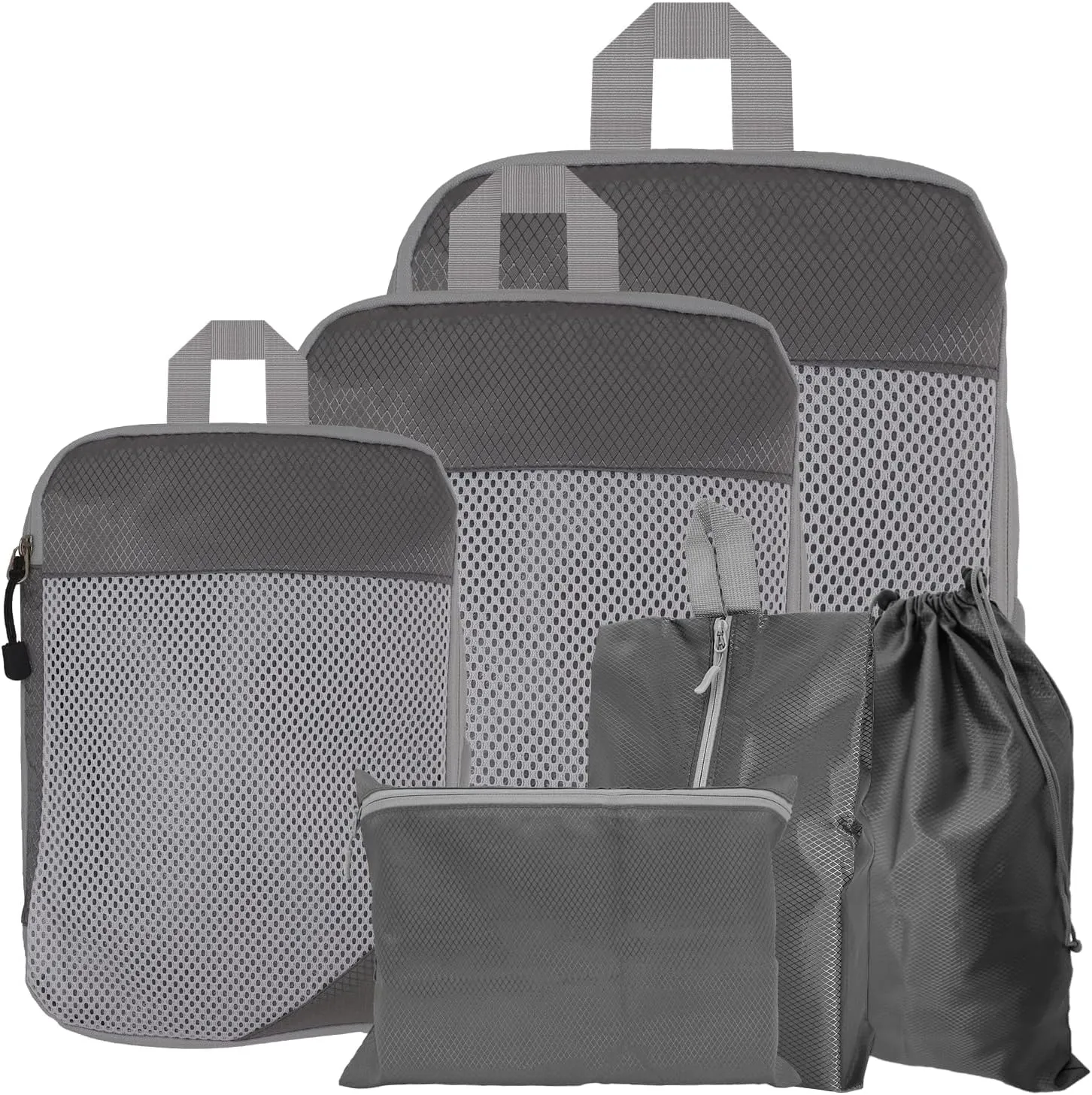 6 Set Compression Packing Cubes for Travel, Lightweight Luggage Organizers, Waterproof & Tear-Resistant, Expandable Travel Organizers Bag Set for Suitcase