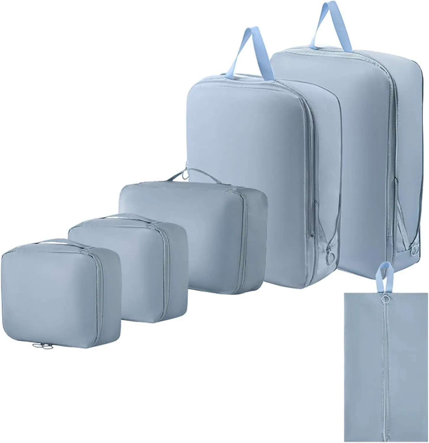 6Pcs Travel Organizers Set for Luggage Essential Packing Cubes Set Sturdy Luggage Organization Bag for Family Trip