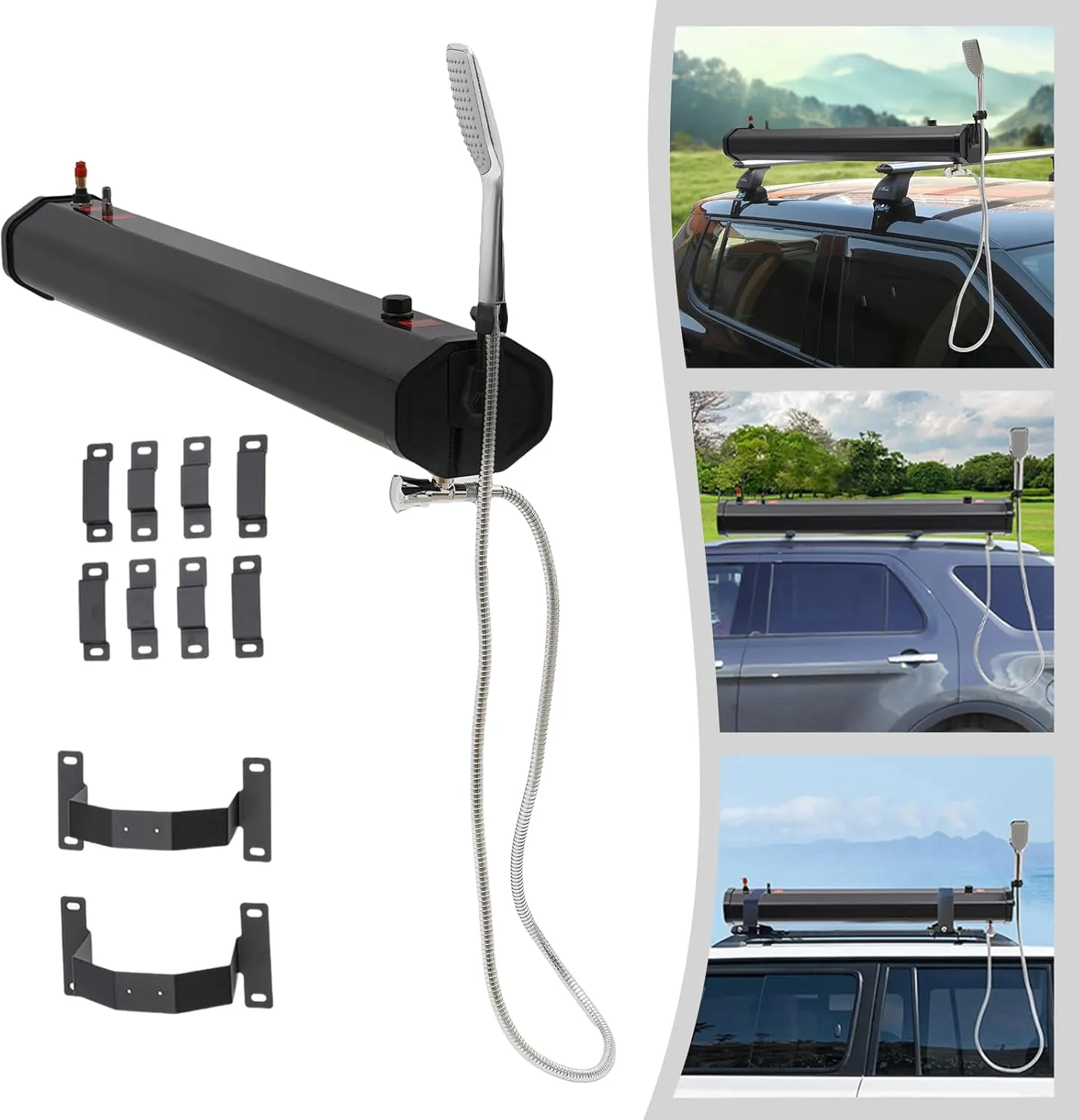 7.93Gal/30L Pressurized Water Tank Camping, Portable Water Tank for Camping Shower, Roof-Mounted Roof Rack Water Tank, Car Truck Water Tank, Overland Water Tank