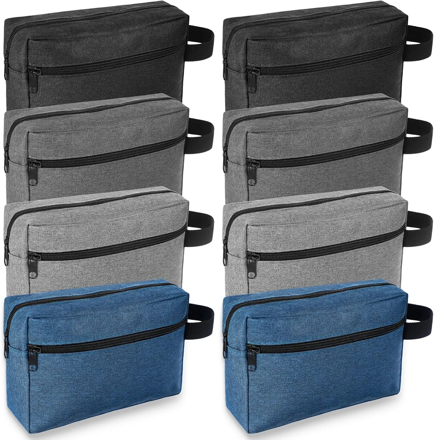 8 Pcs Toiletry Bag for Men Travel Shaving Bag Hanging Dopp Kit Water Resistant Makeup Pouch Portable Cosmetic Bag Zipper Storage Organizer with Large Capacity for Toiletries