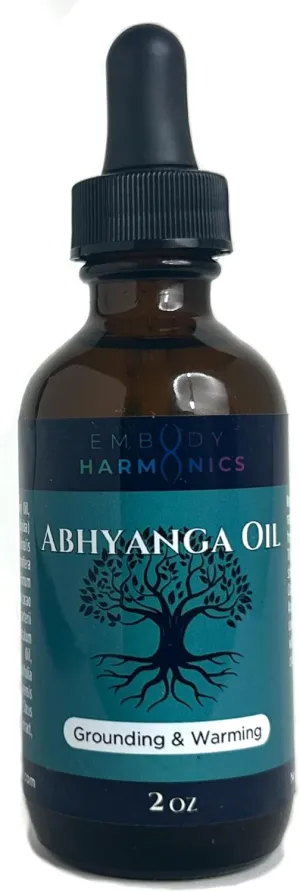 Abhyanga Body Oil – Ayurvedic Self-Massage Oil with Ashwagandha, Tulsi & Calendula – Organic Sesame & Jojoba – Vata Balancing, Grounding & Nervous System Support – 2 oz